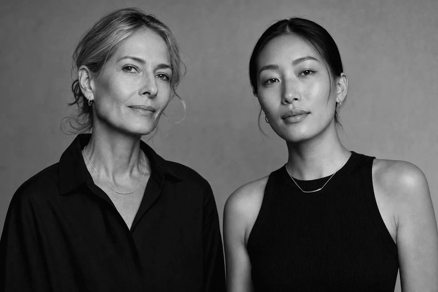 Studio founders — black and white editorial portrait